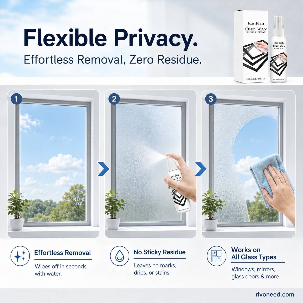 One-Way Mirror Privacy Spray | Daytime Privacy Made Easy | 50% OFF Now