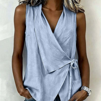 Crisscross Tie Linen Tank Top | Effortless Summer Style | 50% OFF Now
