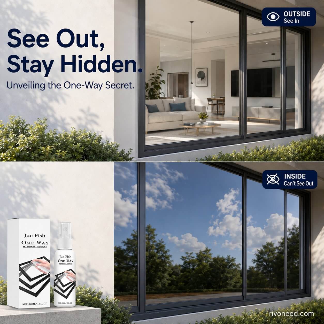 One-Way Mirror Privacy Spray | Daytime Privacy Made Easy | 50% OFF Now