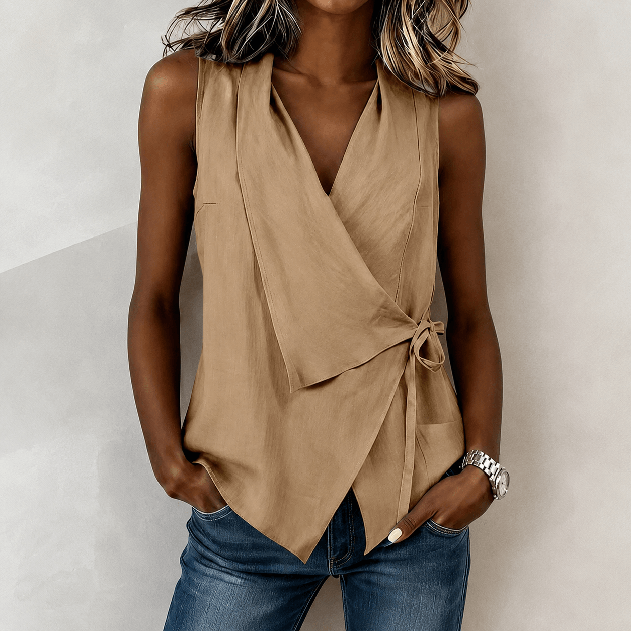 Crisscross Tie Linen Tank Top | Effortless Summer Style | 50% OFF Now