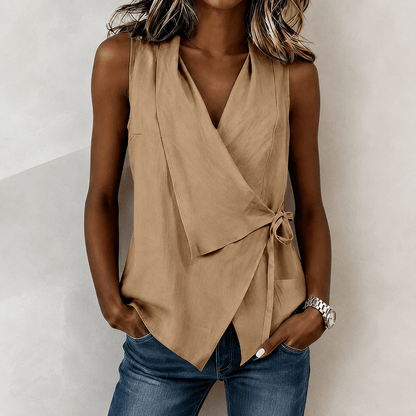 Crisscross Tie Linen Tank Top | Effortless Summer Style | 50% OFF Now