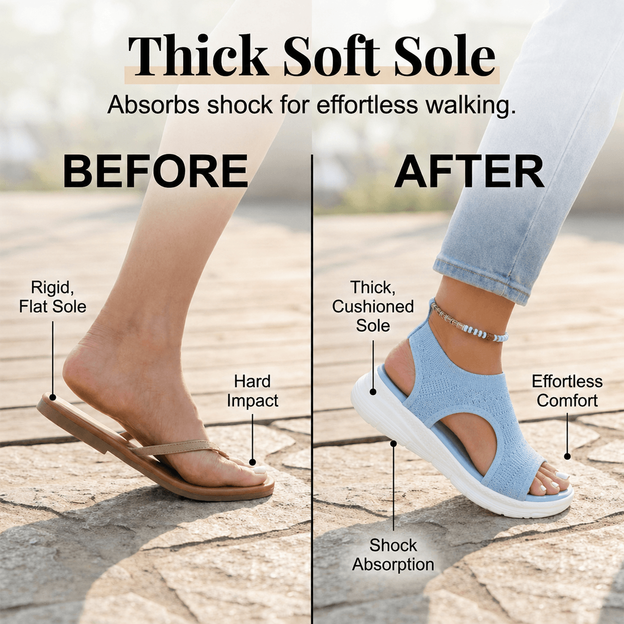 Women's Knit Platform Sandals | Walk Comfortably All Summer | 50% OFF Now
