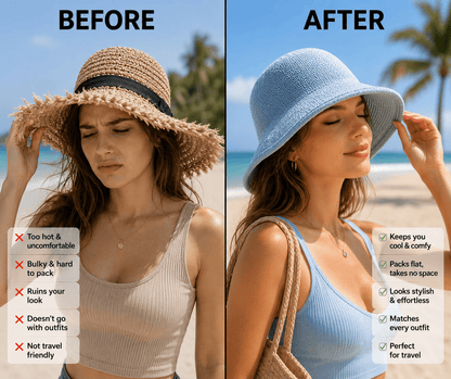 Women's Woven Bucket Hat | Stylish Sun Protection On The Go | 50% OFF Now