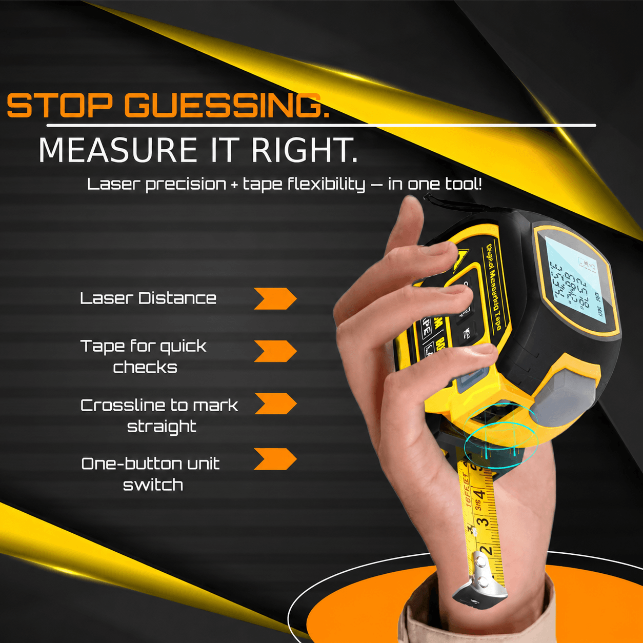3-in-1 Laser Tape Measure