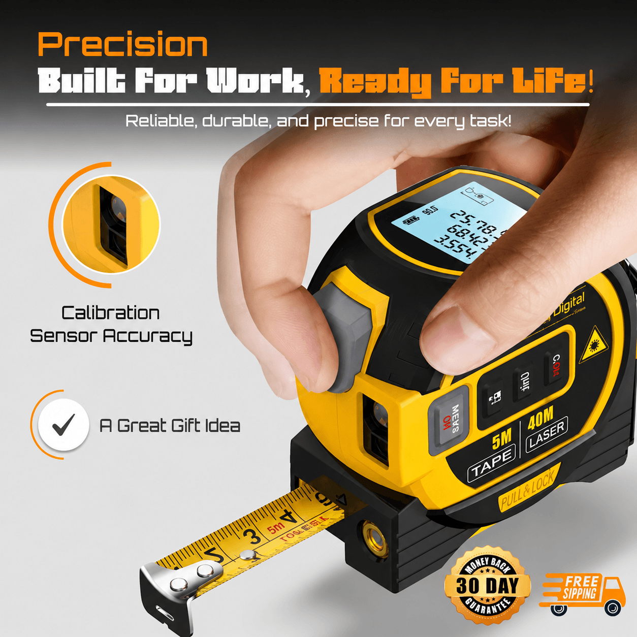 3-in-1 Laser Tape Measure