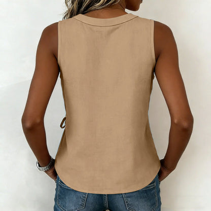 Crisscross Tie Linen Tank Top | Effortless Summer Style | 50% OFF Now