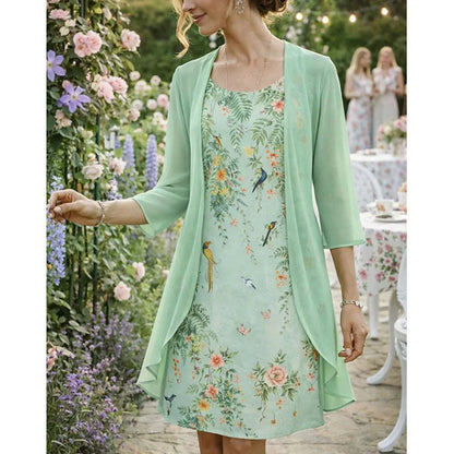 Chiffon Dress & Cardigan Set | Elegant Summer Style Made Easy | SAVE 58% NOW