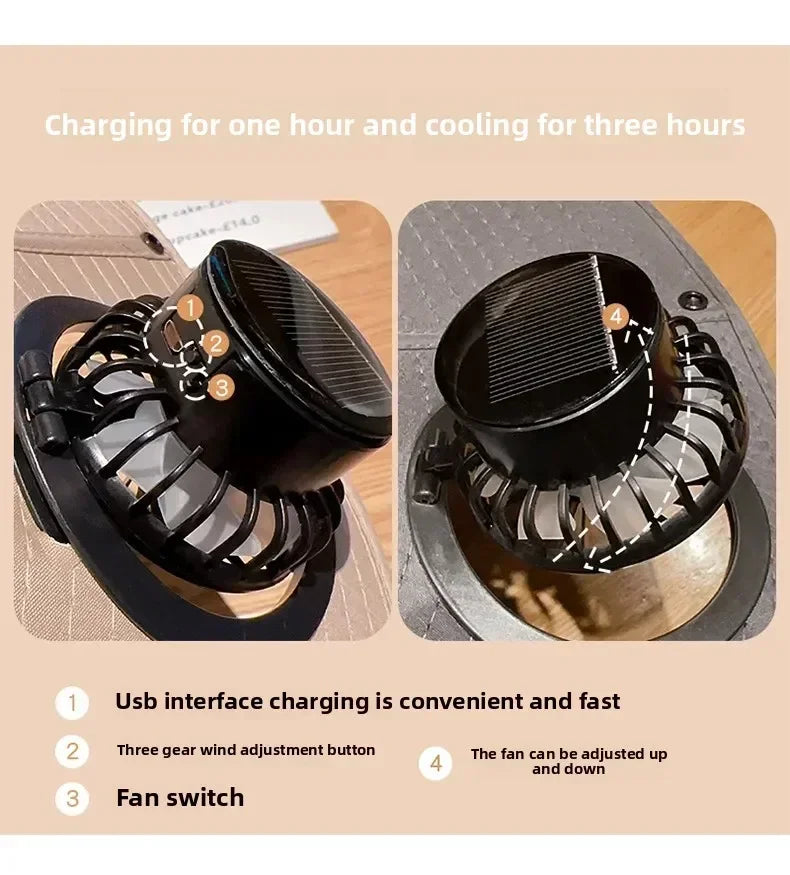 Solar Fan Hat | Stay Cool Outdoors | 50% OFF Now