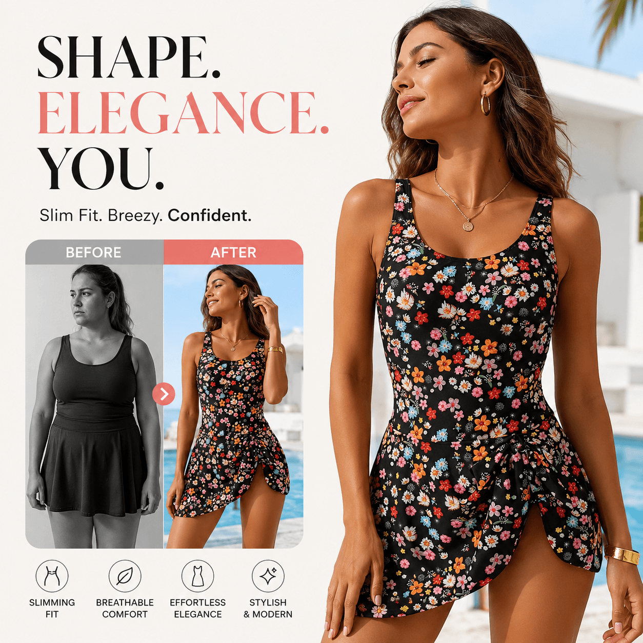 Tummy Control Swim Dress | Confident Summer Beach Style | 50% OFF Now