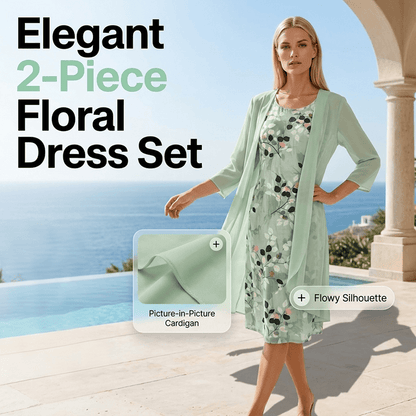 Chiffon Dress & Cardigan Set | Elegant Summer Style Made Easy | SAVE 58% NOW