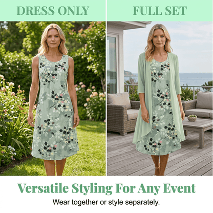 Chiffon Dress & Cardigan Set | Elegant Summer Style Made Easy | SAVE 58% NOW