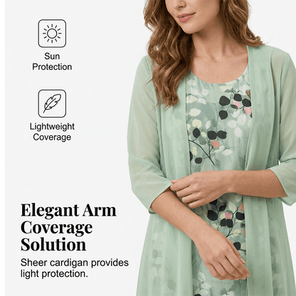 Chiffon Dress & Cardigan Set | Elegant Summer Style Made Easy | SAVE 58% NOW